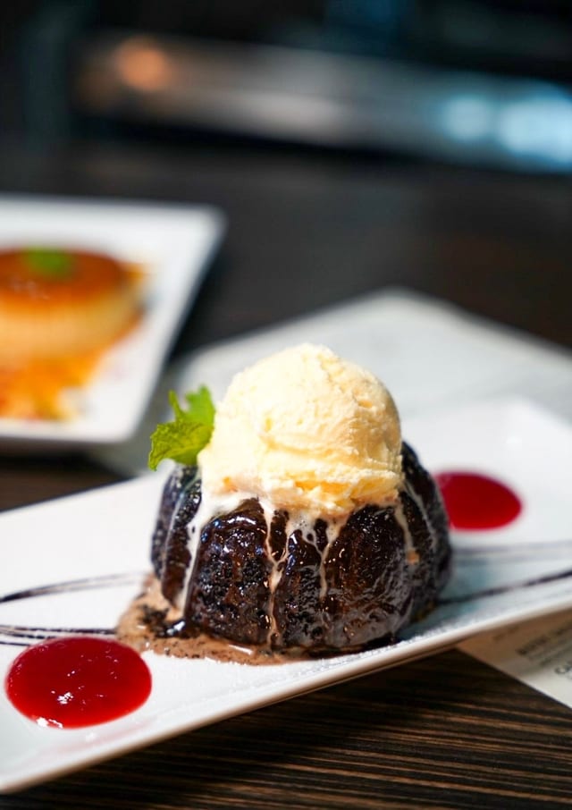 Molten chocolate cake.