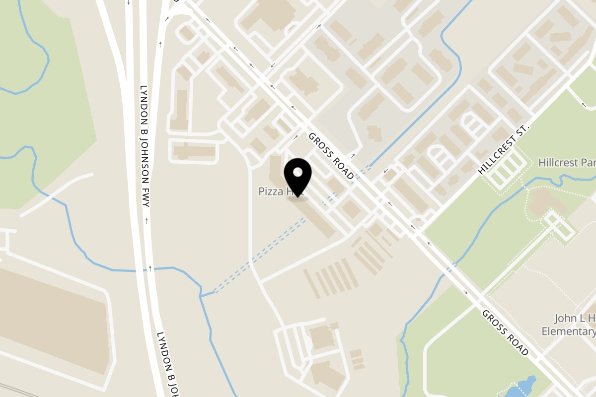 Map showing the location of Rosi's Salvadoran Fusion Cuisine Mesquite on 909 Gross Rd in Mesquite
