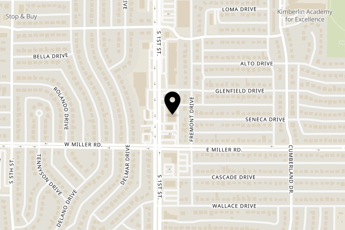 Map showing the location of Rosi's Salvadoran Fusion Cuisine Rosi's Pupuseria on 1910 S First St in Garland